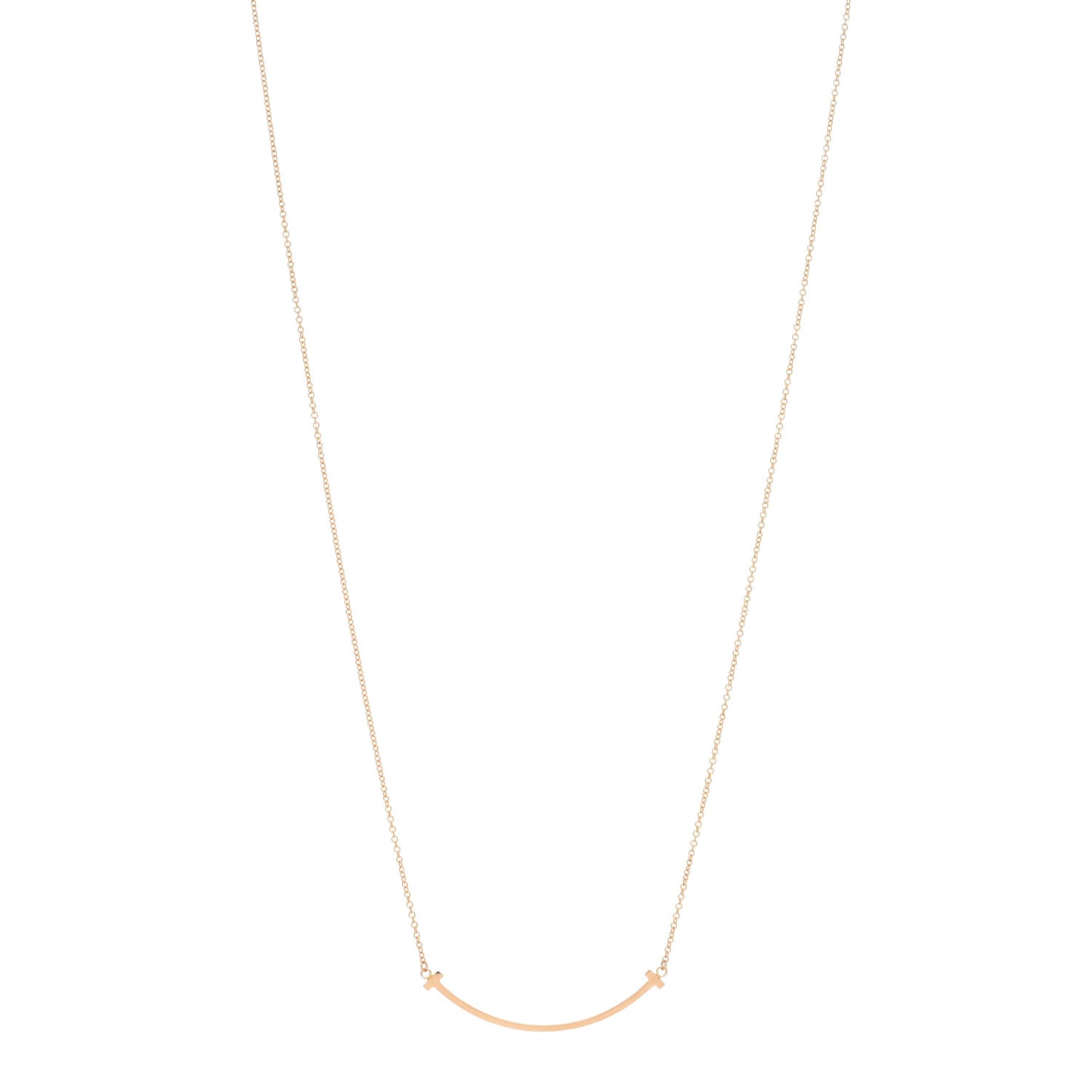 18K Rose Gold Small T Smile Pendant Necklace