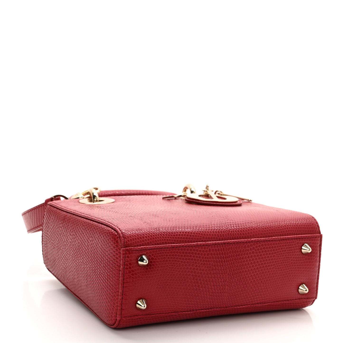 Lizard Small Lady Dior Cerise