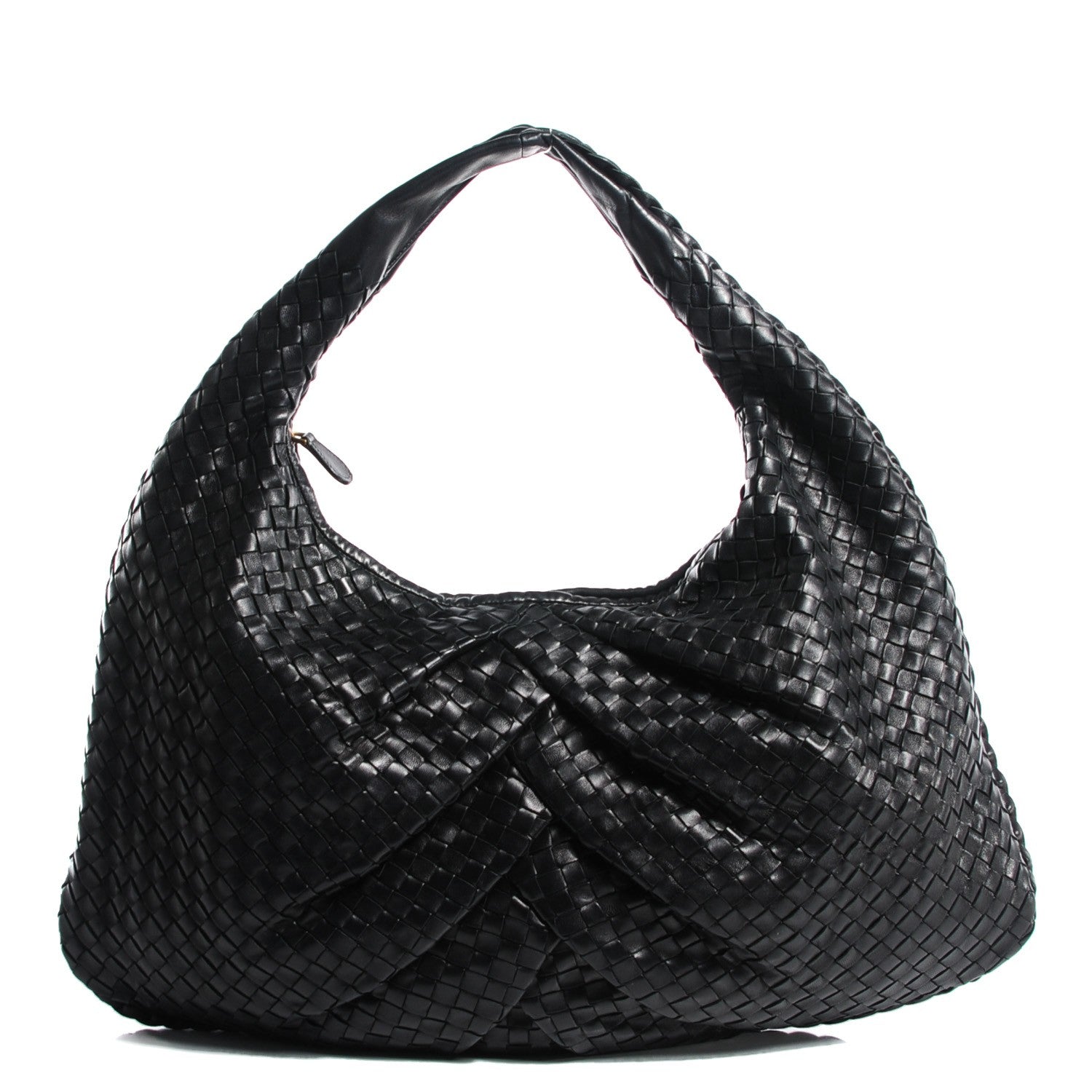 Bottega Veneta Nappa Intrecciato Pleated Large Veneta Hobo Black 1 of 8