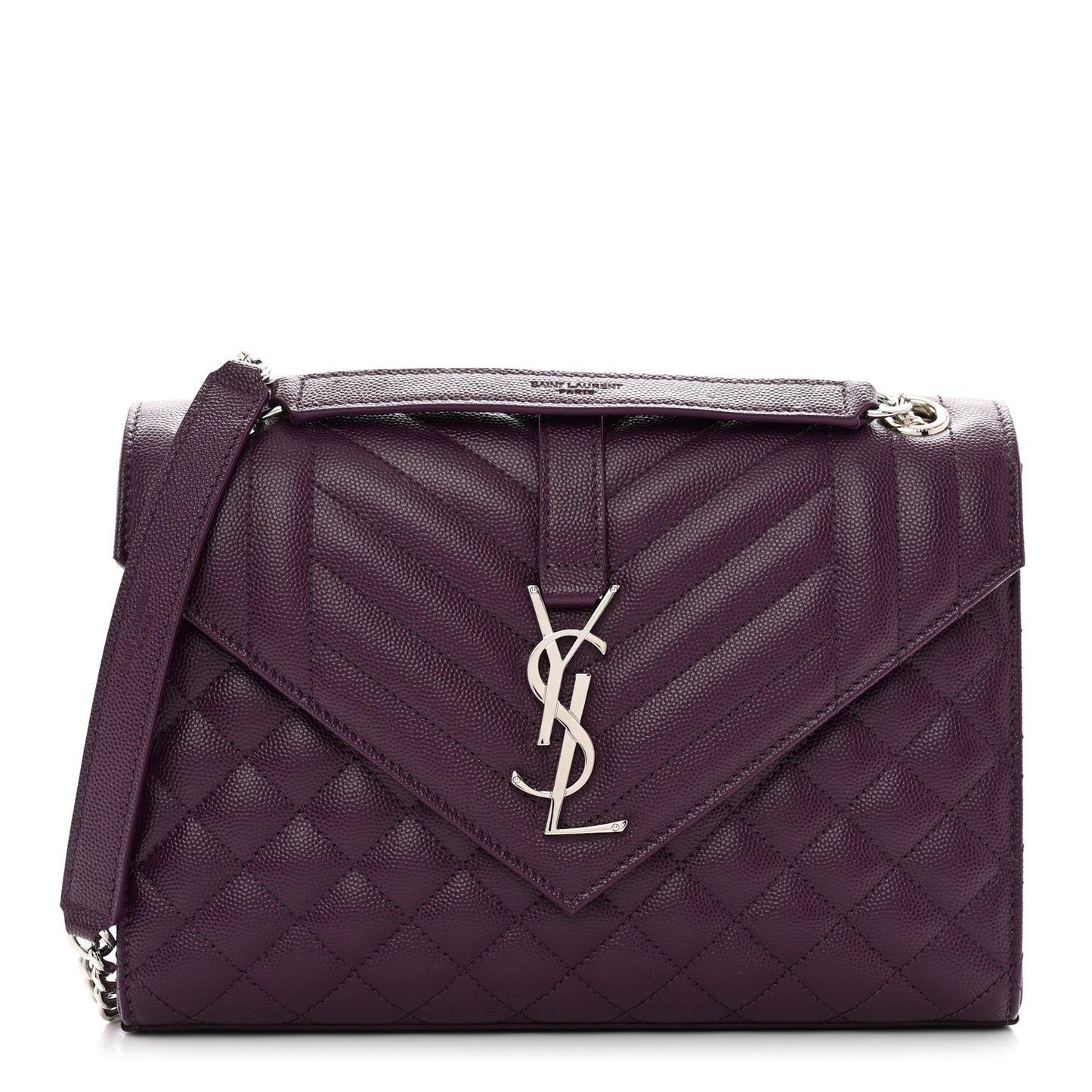 Grain De Poudre Textured Mixed Matelasse Triquilt Medium Monogram Satchel Lilac