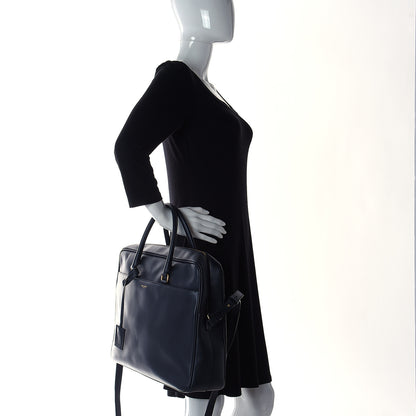 Saint Laurent Calfskin Small Classic Duffle Briefcase Deep Marine 3 of 10