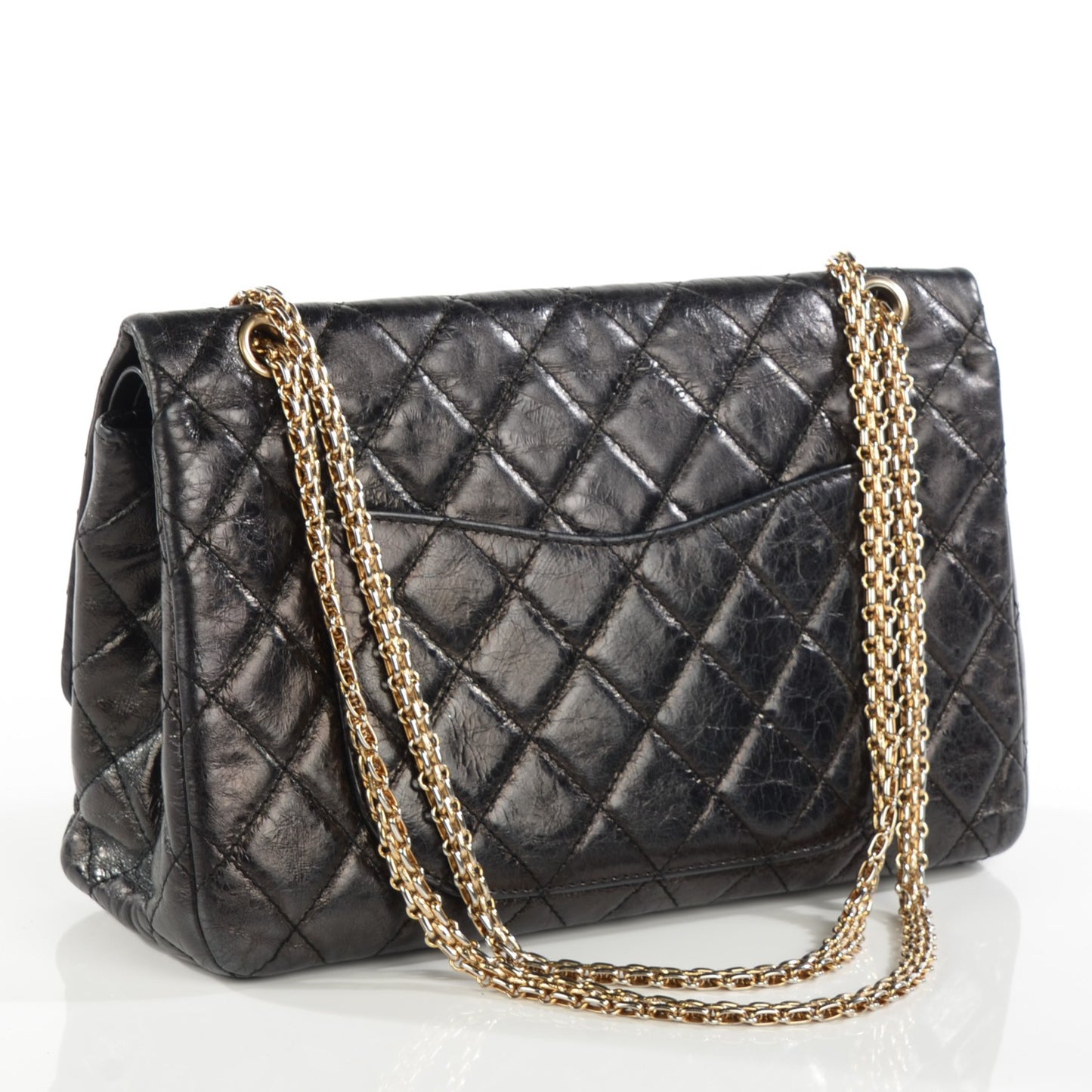 Glazed Calfskin Quilted 2.55 Reissue 226 Flap Black