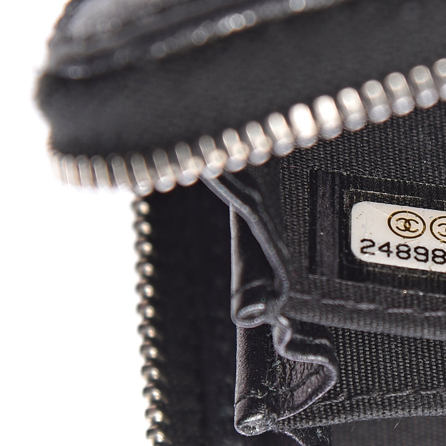 Metallic Lambskin Star Embossed Coin Purse Case Dark Grey