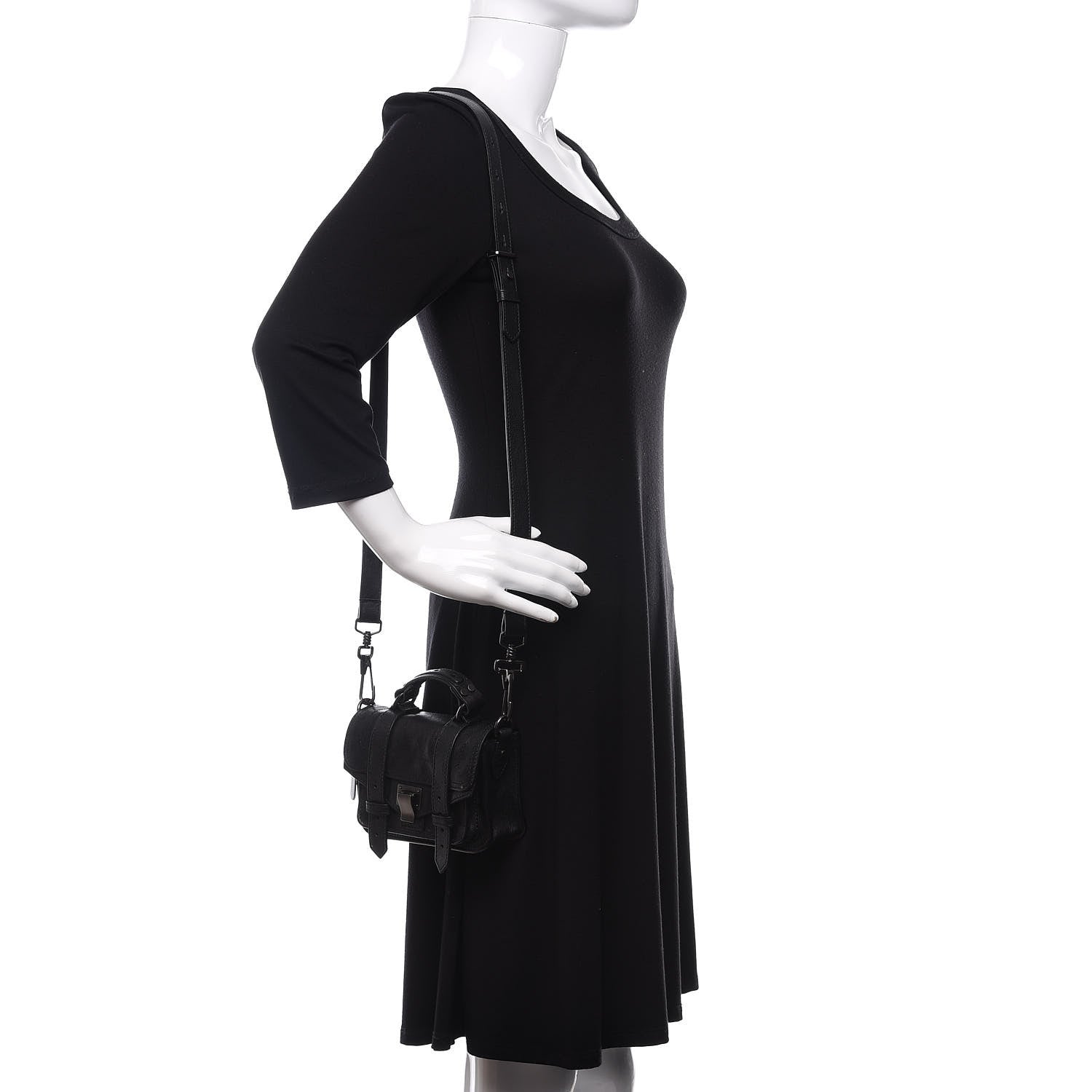 Proenza Schouler Lambskin Micro PS1 Satchel Black 2 of 9