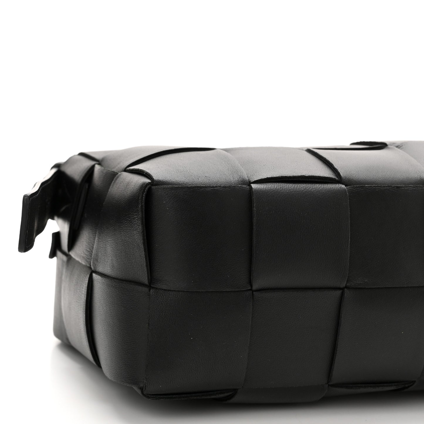 Lambskin Maxi Intrecciato Brick Cassette Bag Black