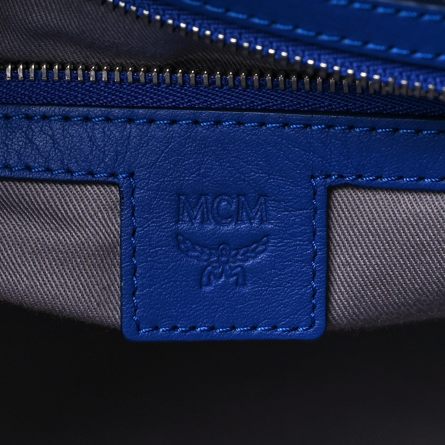 MCM Visetos Medium Traveler Weekender Duffle Bag Blue 5 of 10