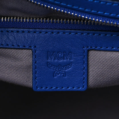 MCM Visetos Medium Traveler Weekender Duffle Bag Blue 5 of 10