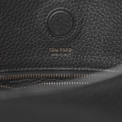 Tom Ford Pebbled Calfskin Small Alix Padlock Zip Hobo Bag Black 7 of 11