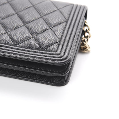 Chanel Caviar Quilted Boy Wallet On Chain WOC Black 6 of 9