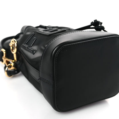 Fendi Mesh Vitello King F is Fendi Logo Embroidered Mini Mon Tresor Bucket Bag Black 7 of 8