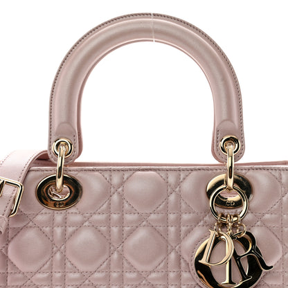 Christian Dior Pearly Lambskin Cannage Medium Lady Dior Lotus 8 of 13