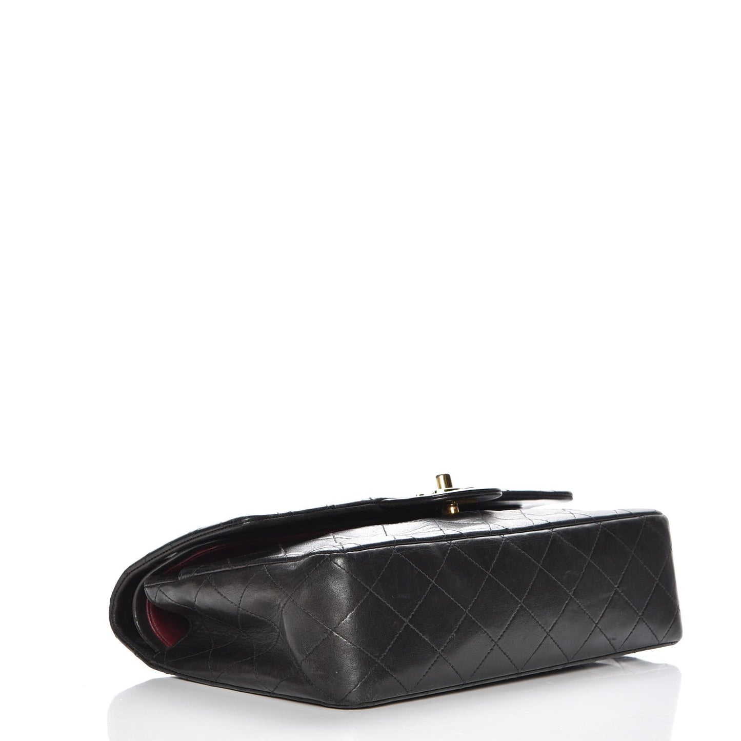 Lambskin Quilted Medium Double Flap Black