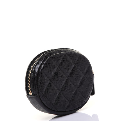 Chanel Caviar Quilted Zip Around Classic Coin Purse Black 3 of 12
