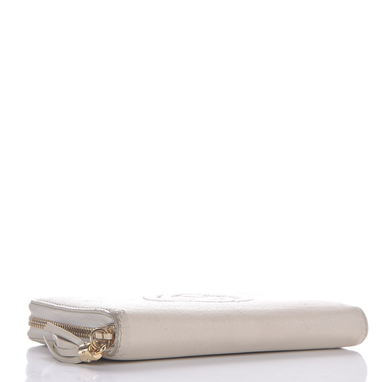Pebbled Calfskin Soho Zip Around Wallet Off White
