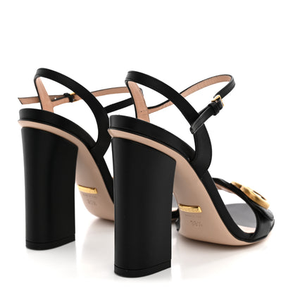 Gucci Lifford Calfskin GG Marmont Ankle Wrap 105mm Sandals 36.5 Black 5 of 12