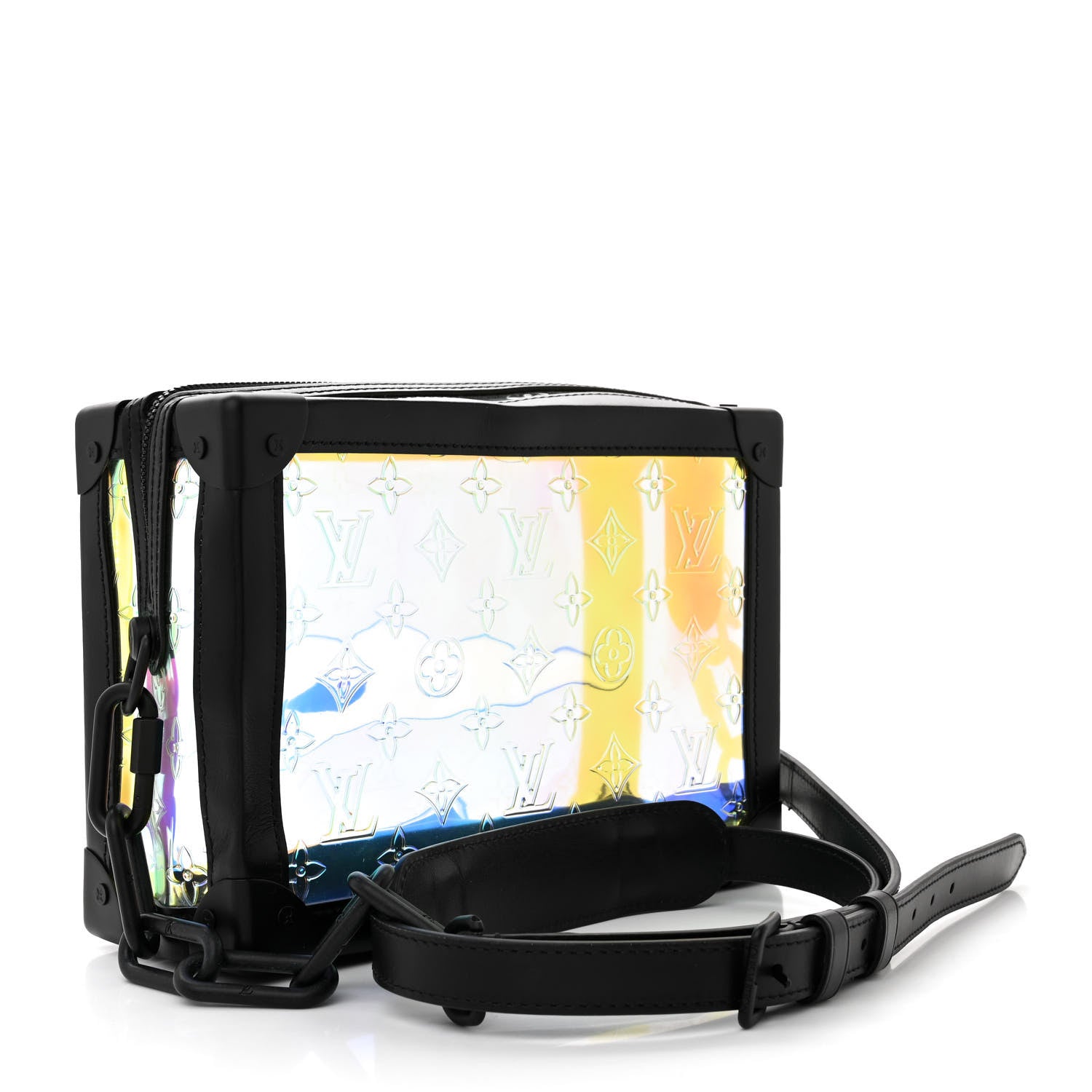 Louis Vuitton Calfskin PVC Monogram Solar Ray Soft Trunk Iridescent Prism Black 3 of 12