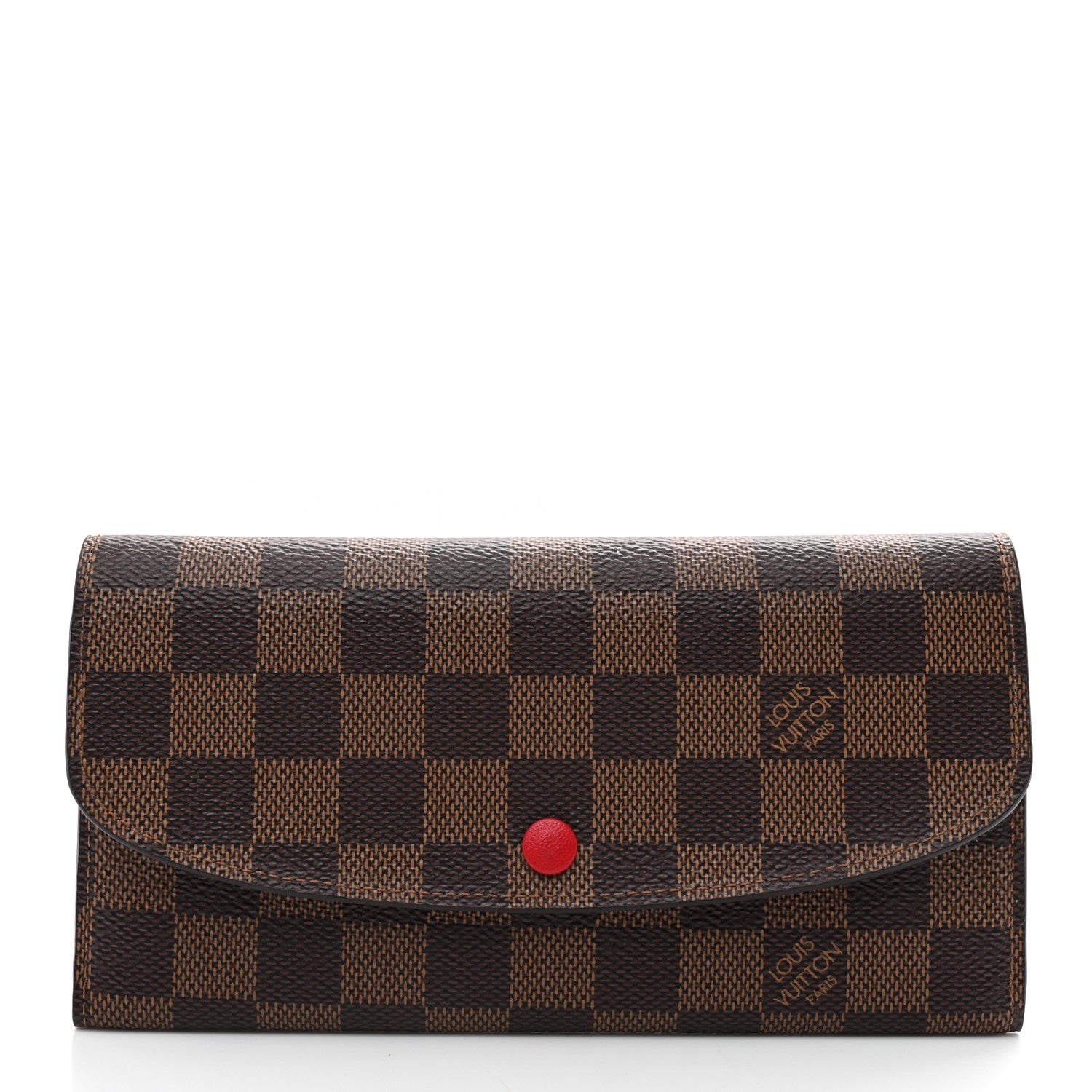 Louis Vuitton Damier Ebene Emilie Wallet Red 1 of 6