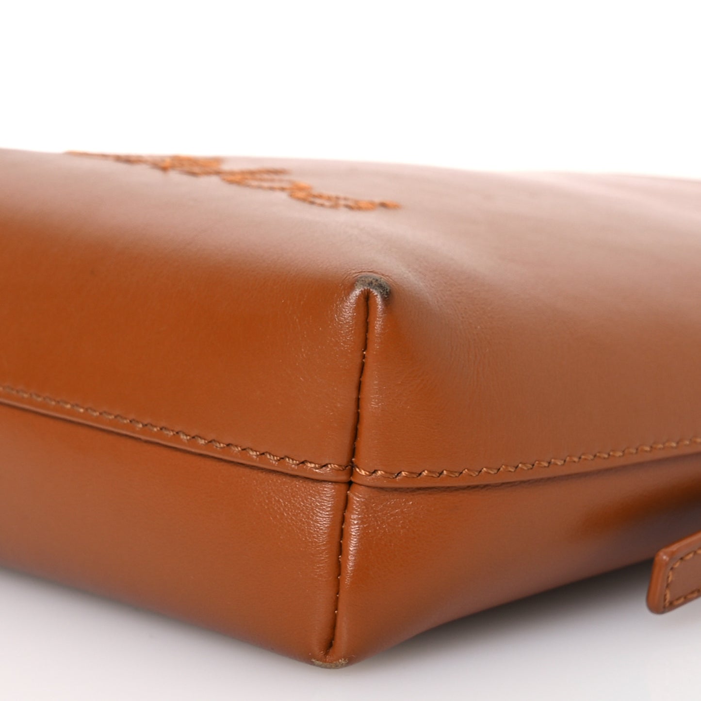 Shiny Calfskin Micro Sense Tote Bag Caramel