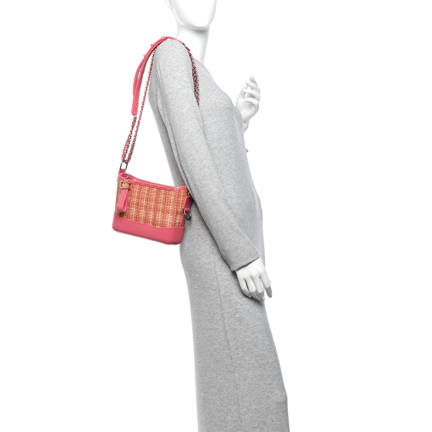 Chanel Rattan Calfskin Small Gabrielle Hobo Beige Pink 2 of 10