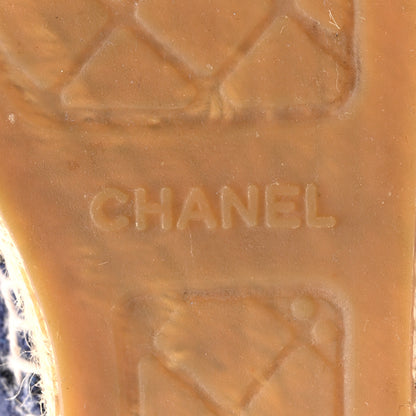 Chanel Denim Toile CC Espadrilles 38 Navy Black 7 of 10