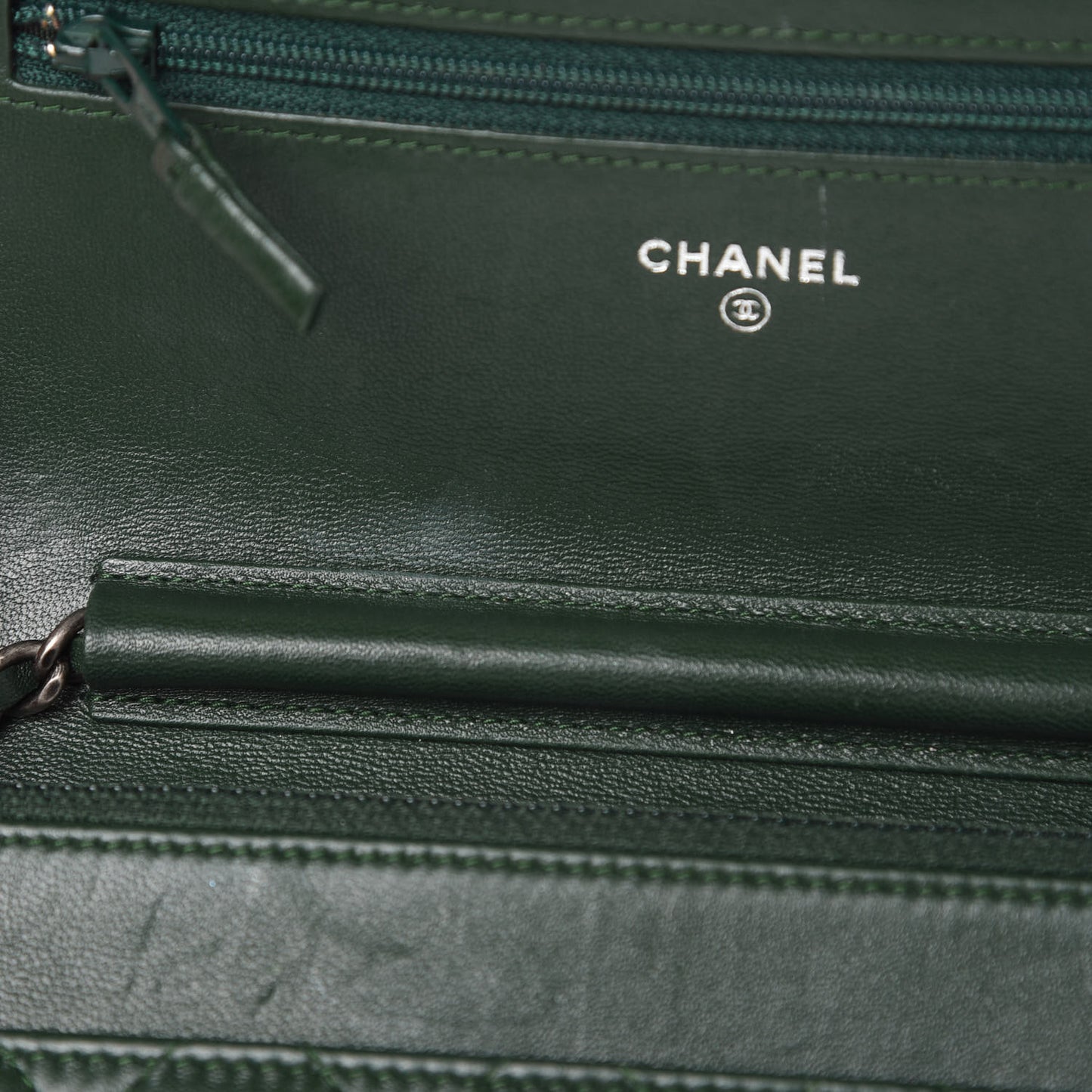 Lambskin Quilted Boy Wallet On Chain WOC Green