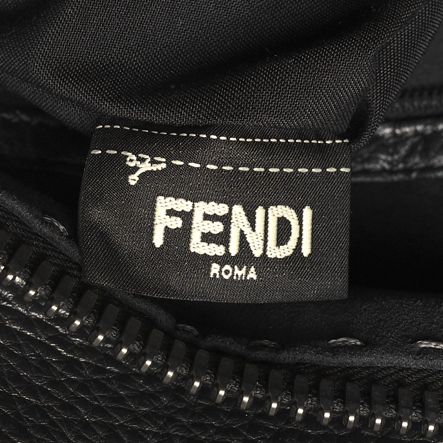 Fendi Cuoio Romano Lux Selleria Monster Eyes Embossed Rounded Backpack Asfalto 7 of 11