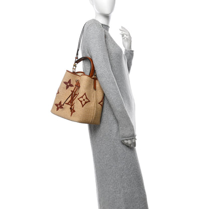 Louis Vuitton Raffia Calfskin Monogram Neonoe MM Tan 2 of 12
