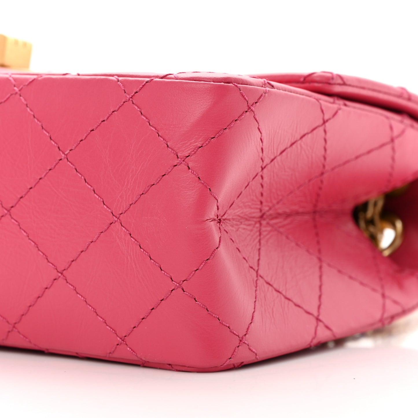 Aged Calfskin Quilted 2.55 Reissue Mini Flap Pink