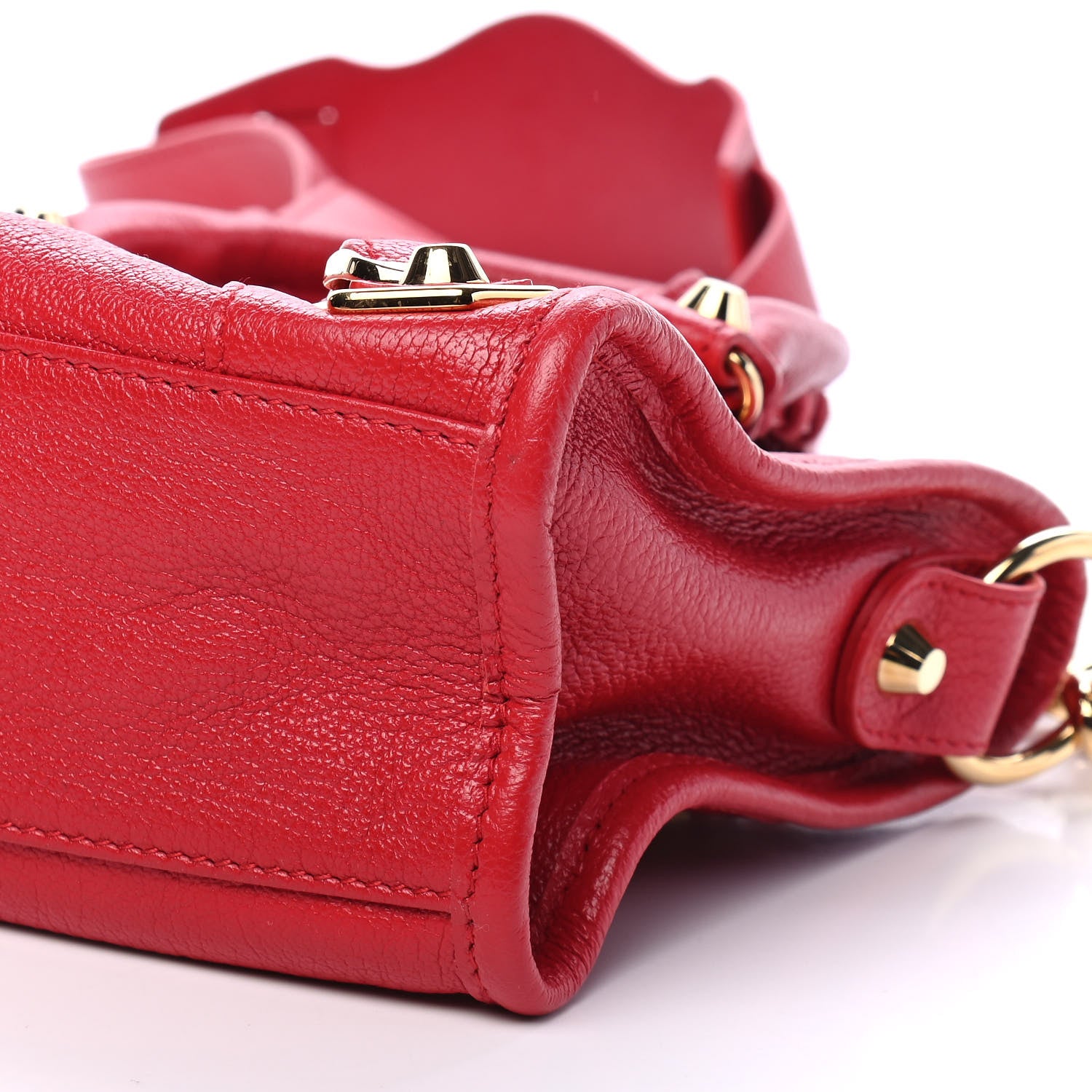 Balenciaga Chevre Gold Metallic Edge Hardware Mini City Rouge Grenade 9 of 9