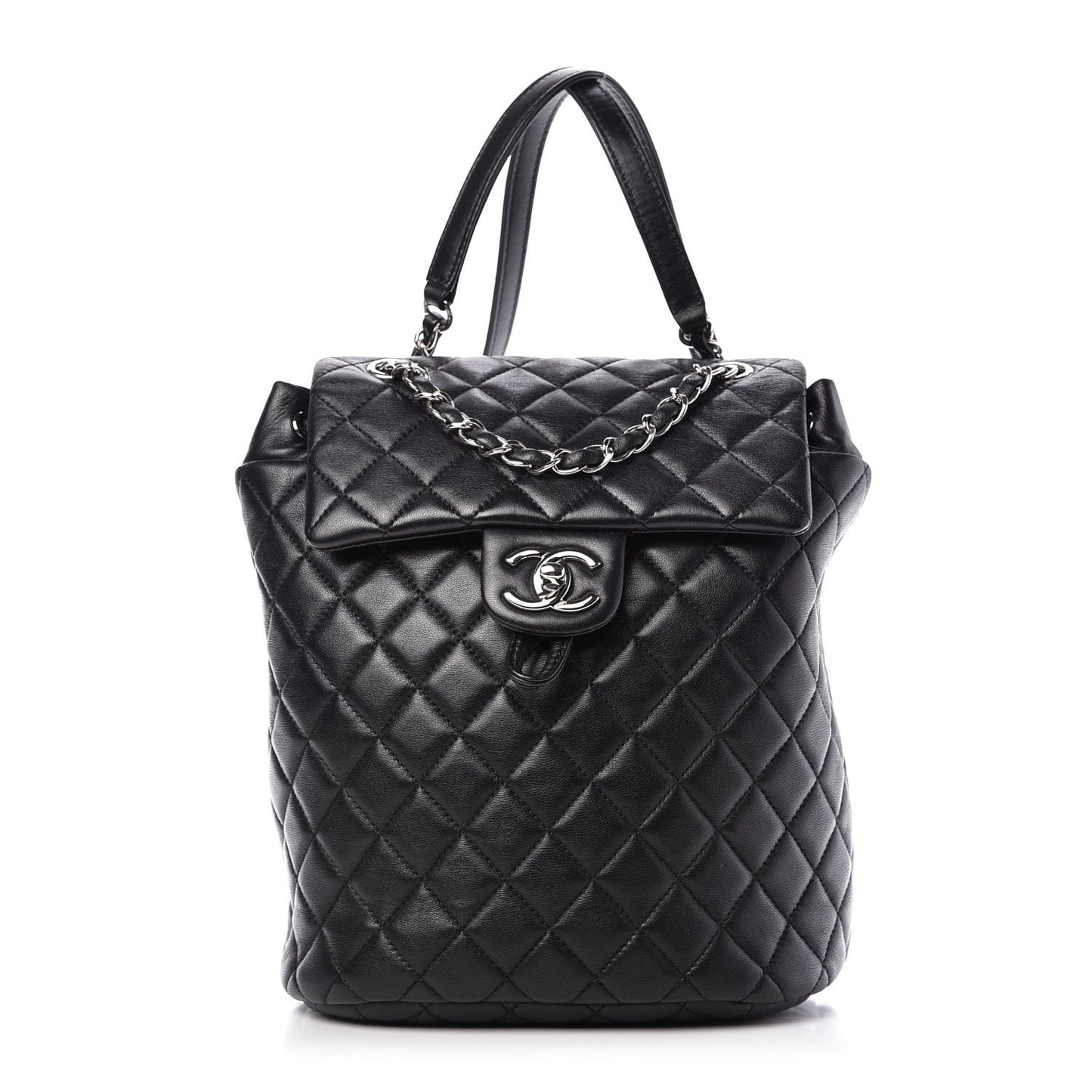 Calfskin Quilted Small Urban Spirit Backpack Black