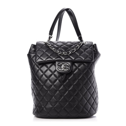 Chanel Calfskin Quilted Small Urban Spirit Backpack Black 1 of 8