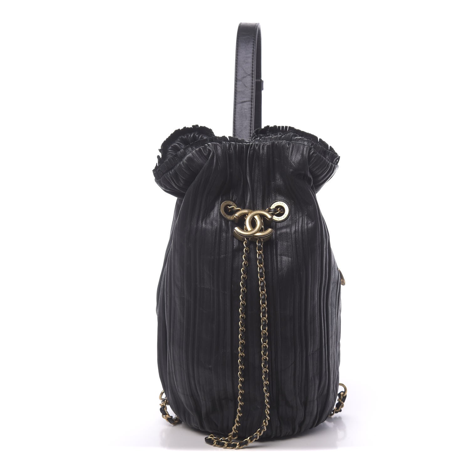 Chanel Iridescent Crumpled Calfskin Small Coco Pleats Backpack Black 1 of 10