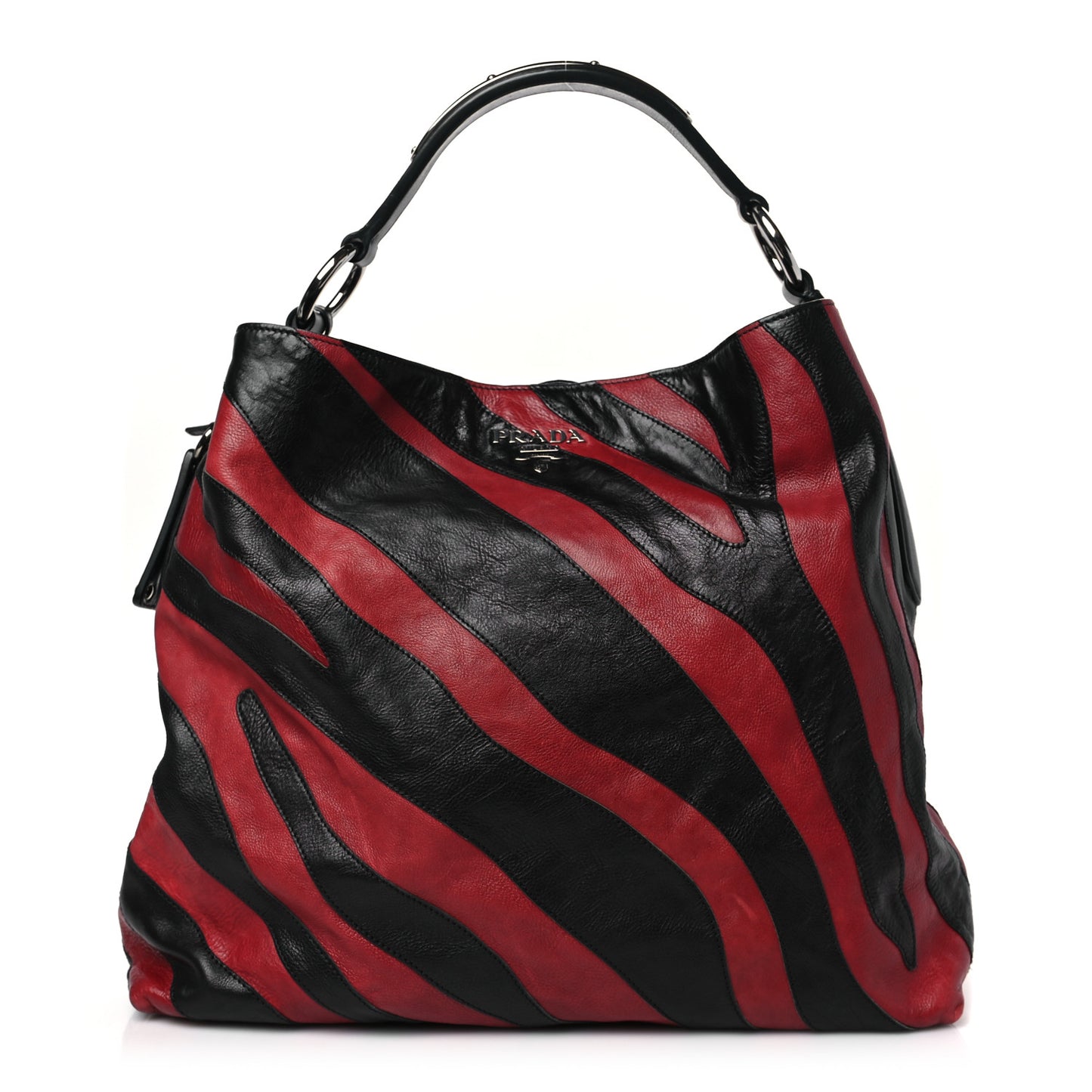 Glace Calf Zebra Hobo Black Red