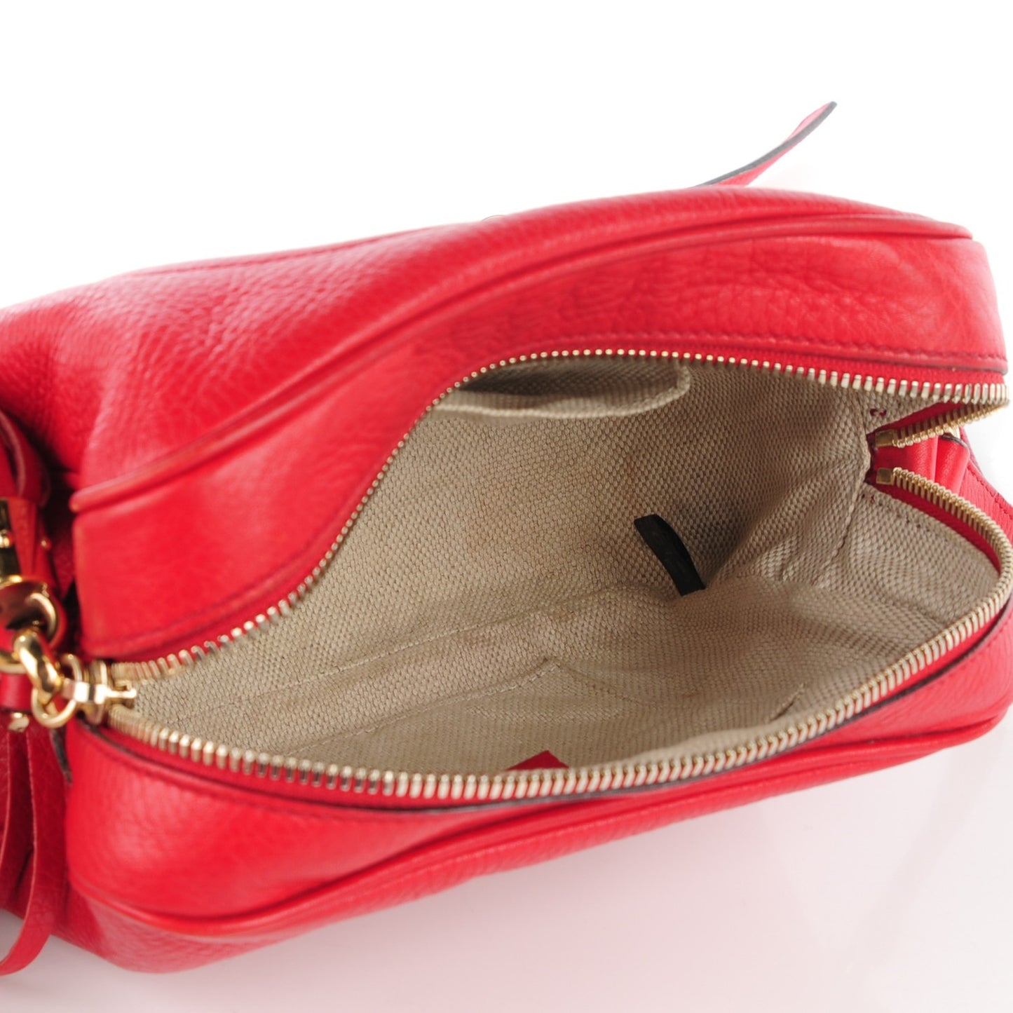 Pebbled Calfskin Small Soho Disco Bag Tabasco Red