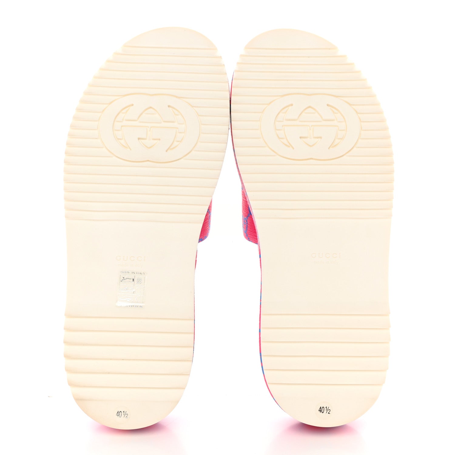Gucci GG Supreme Joy Monogram Angelina Platform Slide Sandals 40.5 Fuxia Blue 5 of 12