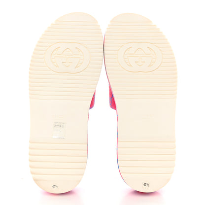 Gucci GG Supreme Joy Monogram Angelina Platform Slide Sandals 40.5 Fuxia Blue 5 of 12