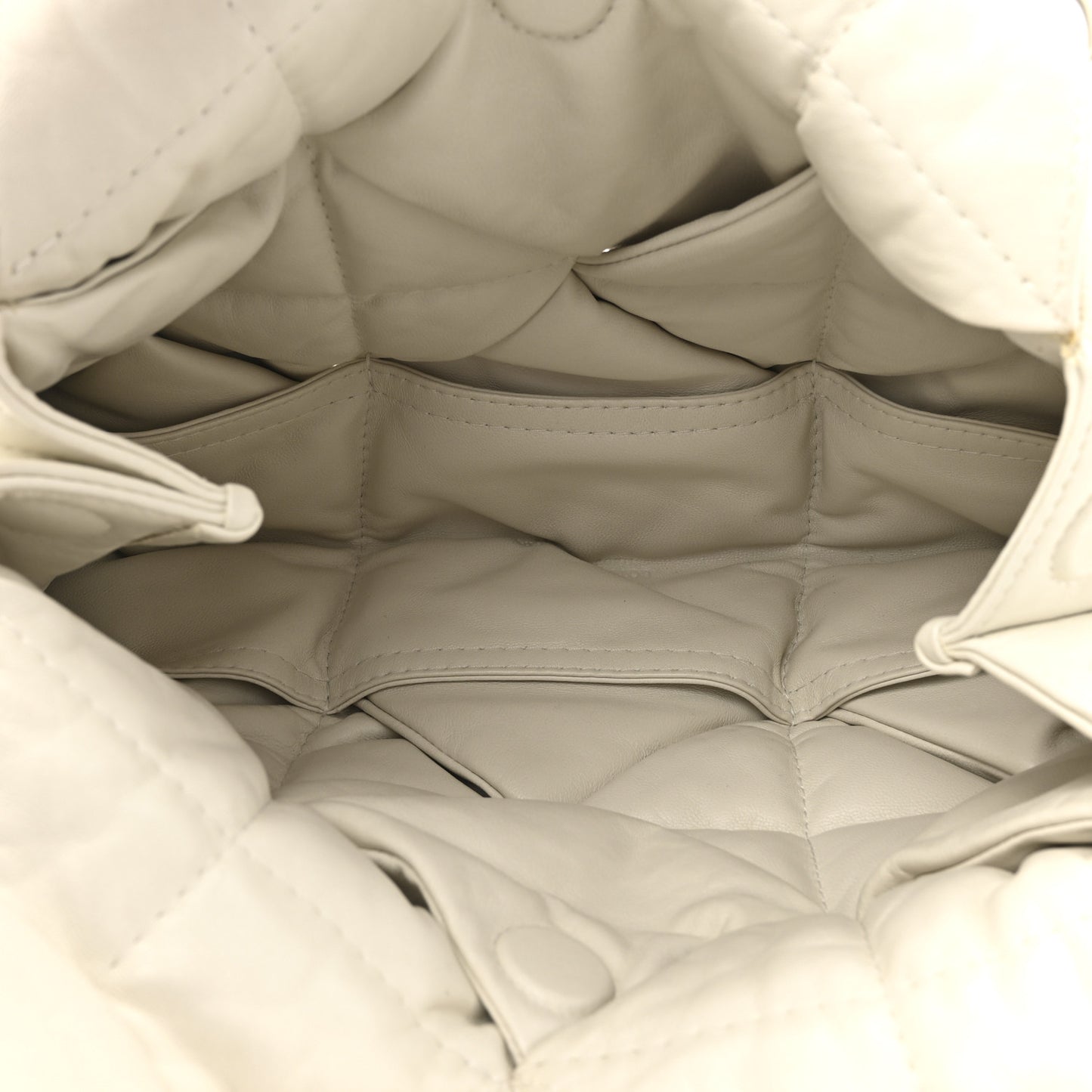 Lambskin Padded Lock Tote White