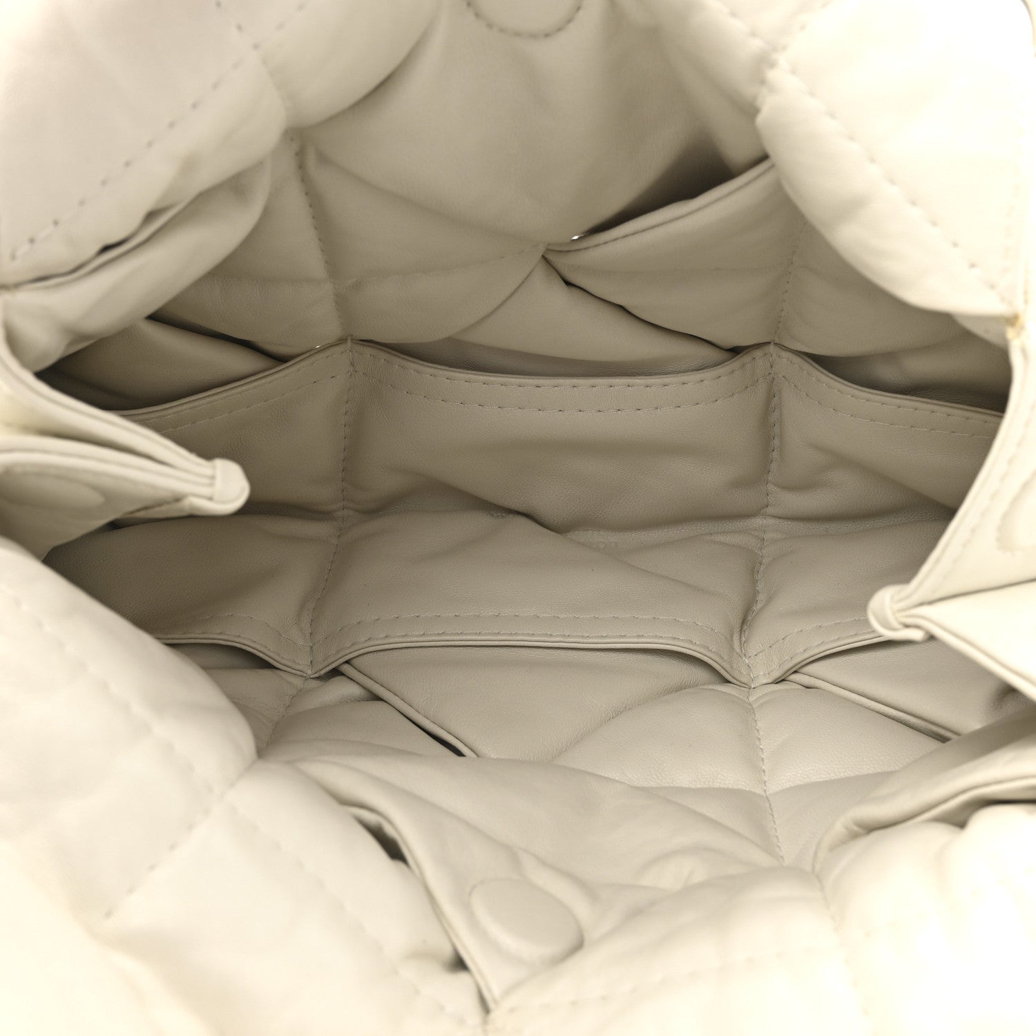 Bottega Veneta Lambskin Padded Lock Tote White 5 of 12