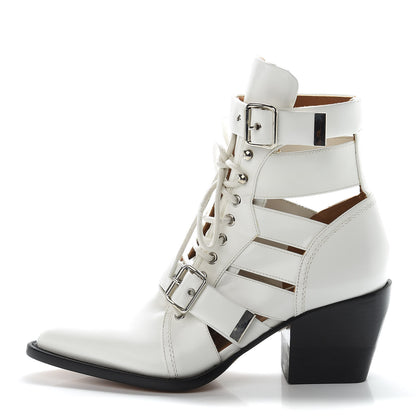 Chloe Shiny Calfskin Rylee Boots 40.5 White 1 of 12