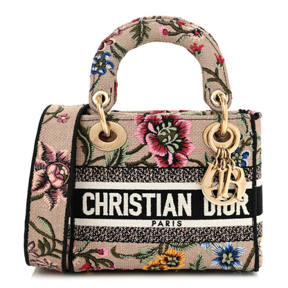 Christian Dior Canvas Mille Fleurs Embroidered Mini Lady D-Lite  Beige Multicolor 1 of 11