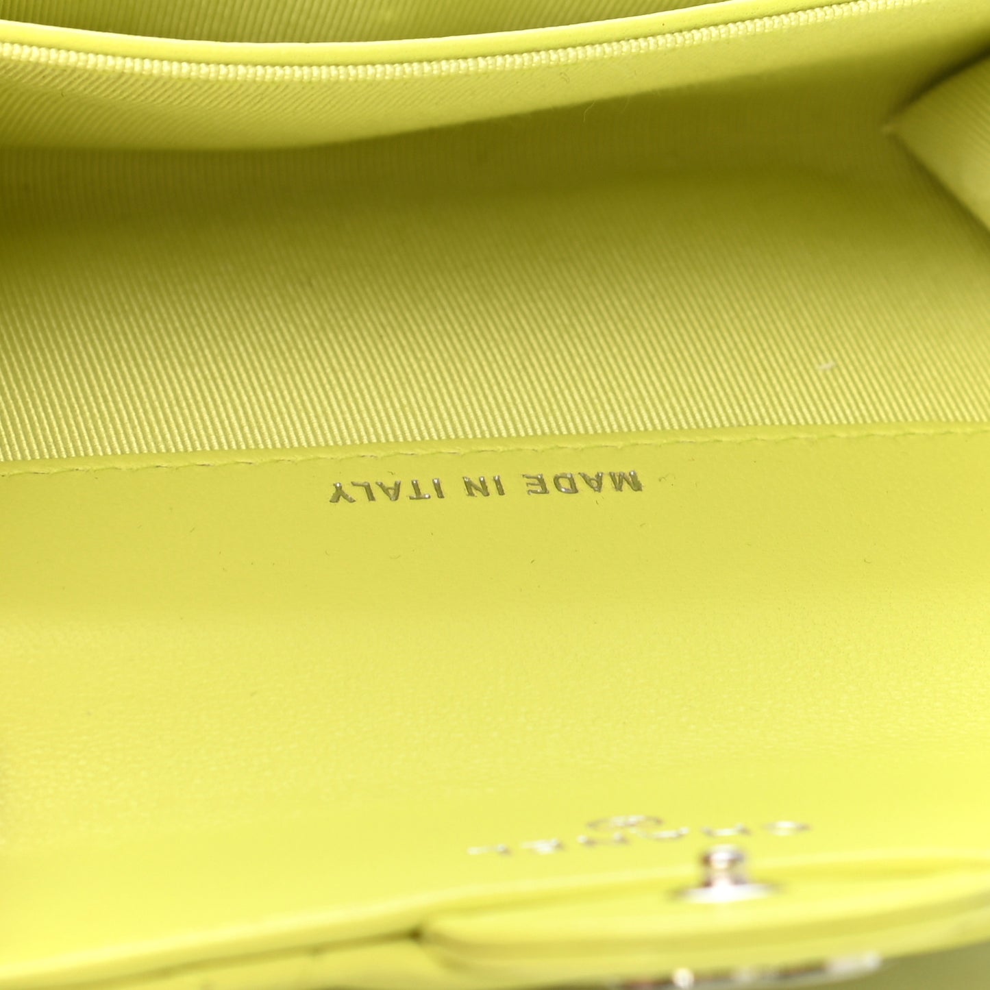 Lambskin Quilted Flap Card Holder Wallet Yellow