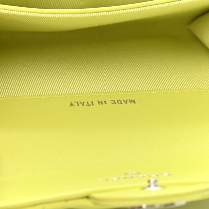 Chanel Lambskin Quilted Flap Card Holder Wallet Yellow 5 of 9