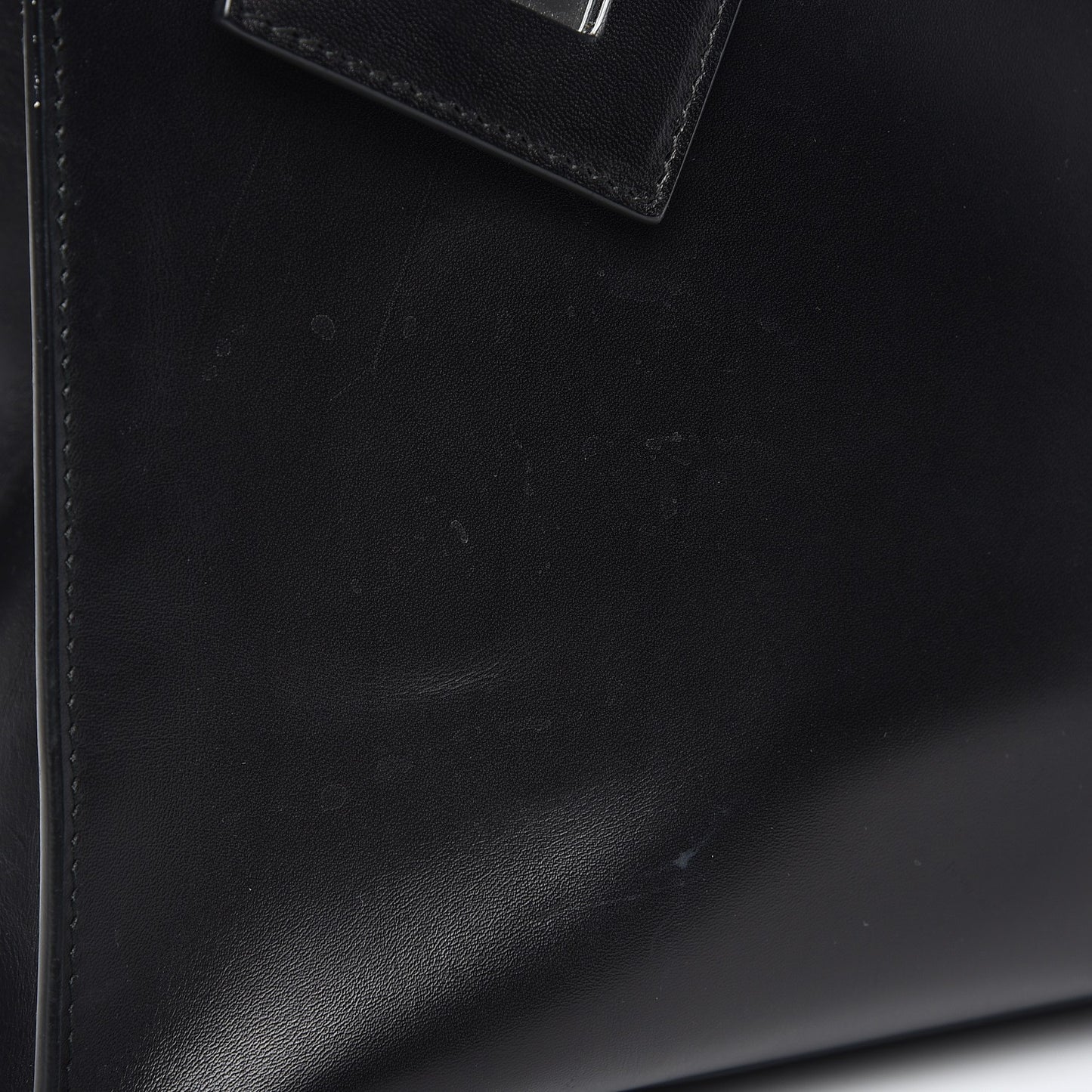Calfskin Karung Padlock Nude Work S Top Handle Black Electric Bleu