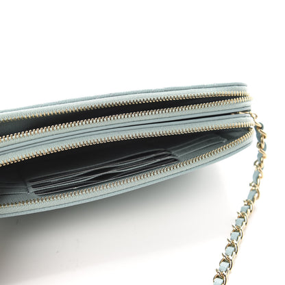 Chanel Caviar Quilted Small Clutch With Chain Light Blue 4 of 11
