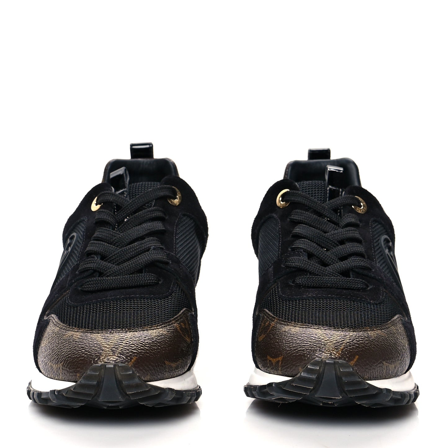 Suede Monogram Run Away Sneakers 39 Black