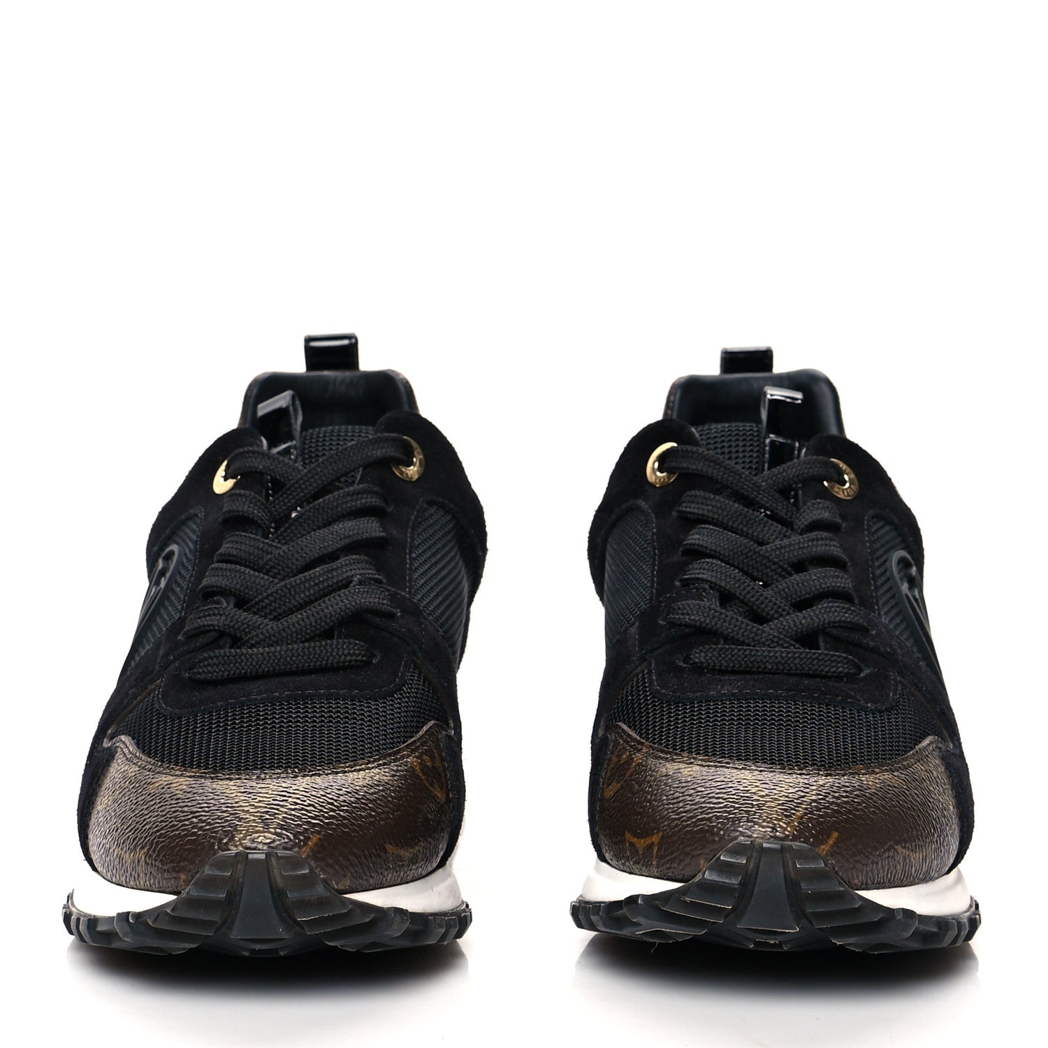 Louis Vuitton Suede Monogram Run Away Sneakers 39 Black 2 of 8