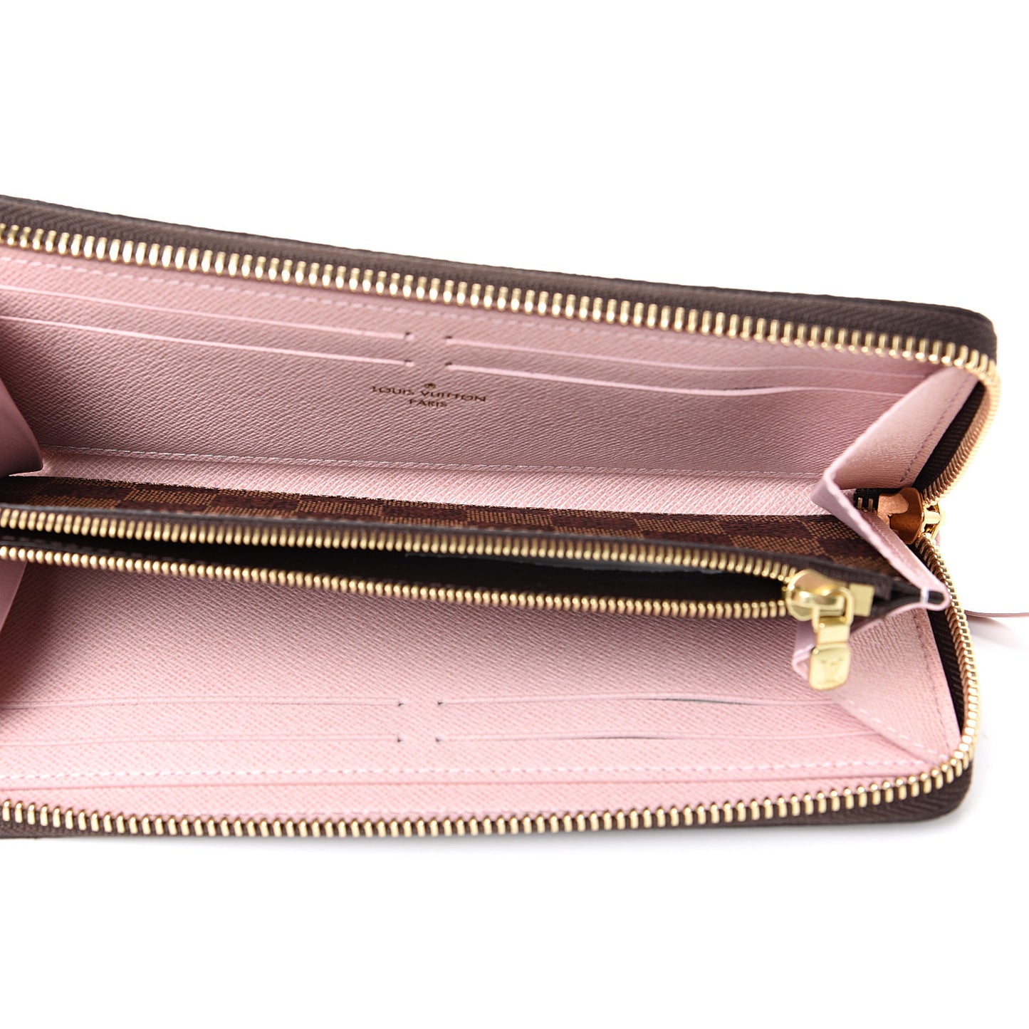 Damier Ebene Clemence Wallet Rose Ballerine