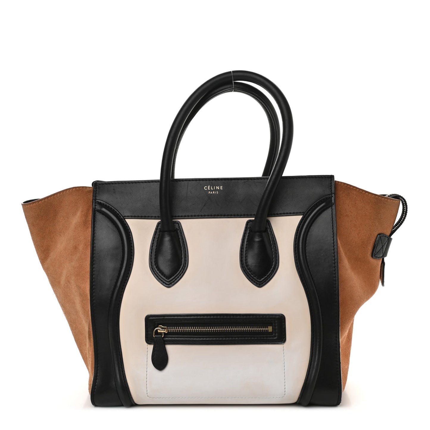 Smooth Calfskin Suede Micro Tri-Color Luggage White