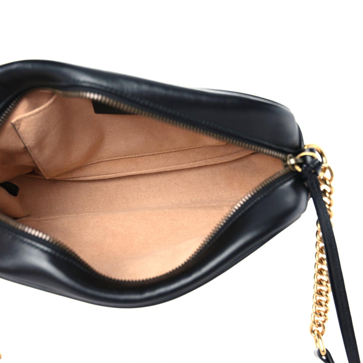 Gucci Calfskin Matelasse Small GG Marmont Chain Shoulder Bag Black 5 of 11