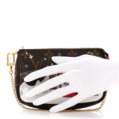 Louis Vuitton Monogram 2019 Christmas Animation Mini Courchevel Pochette Accessories Fuchsia 2 of 9